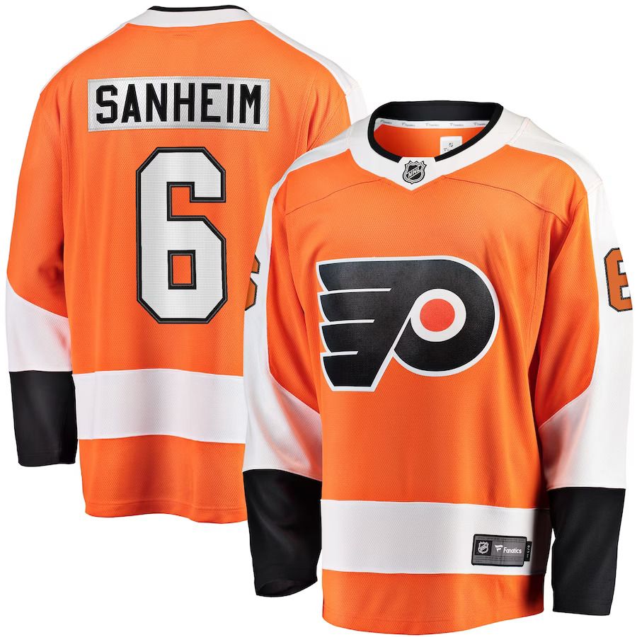 Men Philadelphia Flyers #6 Travis Sanheim Fanatics Branded Orange Home Breakaway NHL Jersey->customized nhl jersey->Custom Jersey
